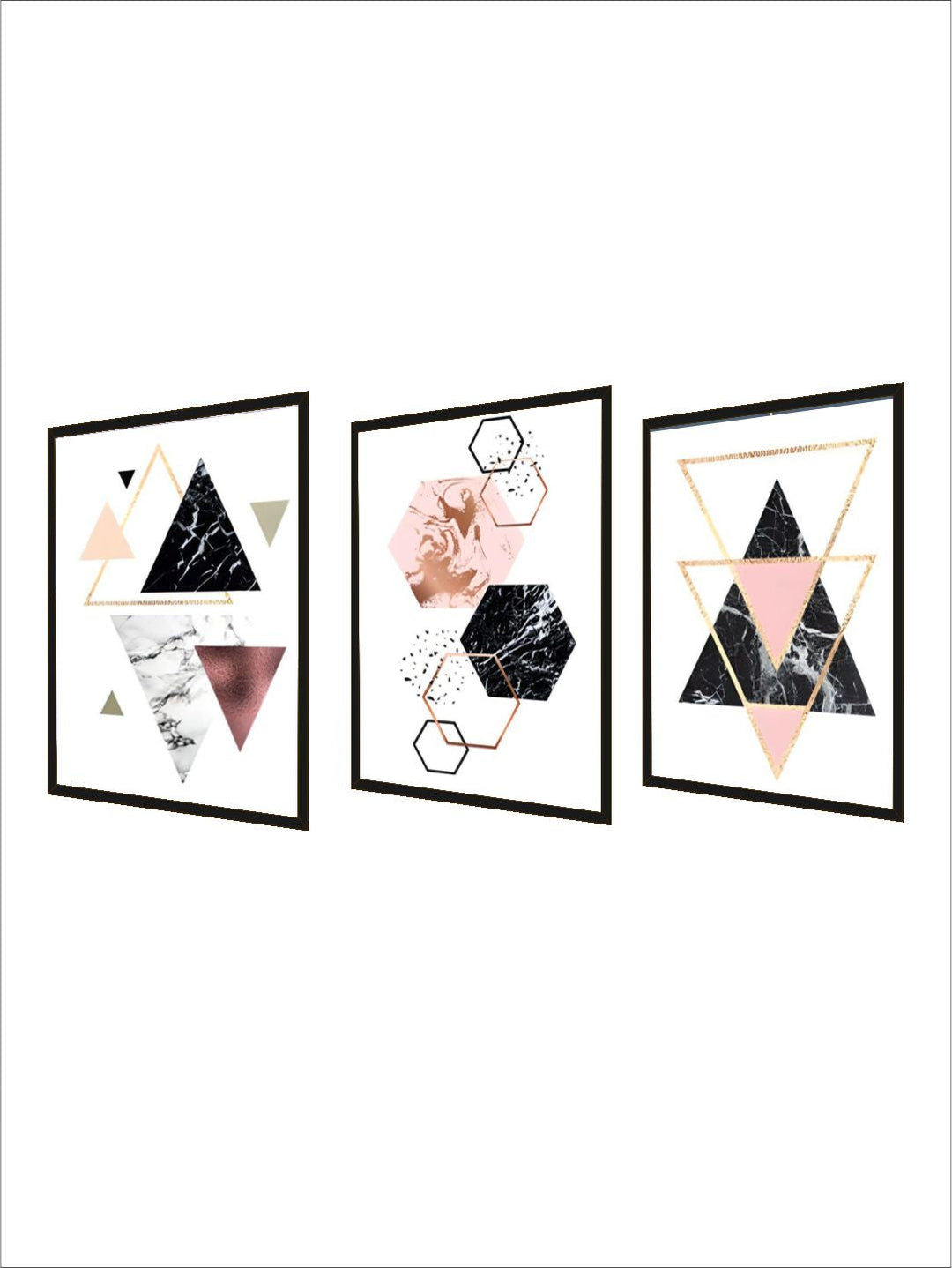Abstract Geometric Minimalist Nordic Wall Art Posters Marble Gradients Texture Triangle Hexagon Fine Art Canvas Prints For Modern Interior Decor