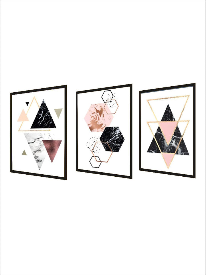 Abstract Geometric Minimalist Nordic Wall Art Posters Marble Gradients Texture Triangle Hexagon Fine Art Canvas Prints For Modern Interior Decor