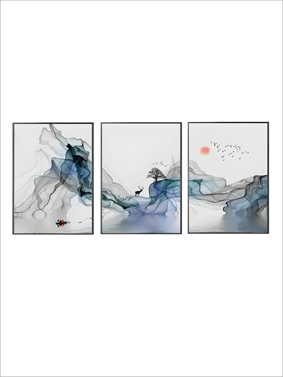 Abstract Mystical Sunrise Wall Art Fine Art Canvas Prints Nordic Style Pictures For Living Room Dining Room Modern Scandinavian Home Decor