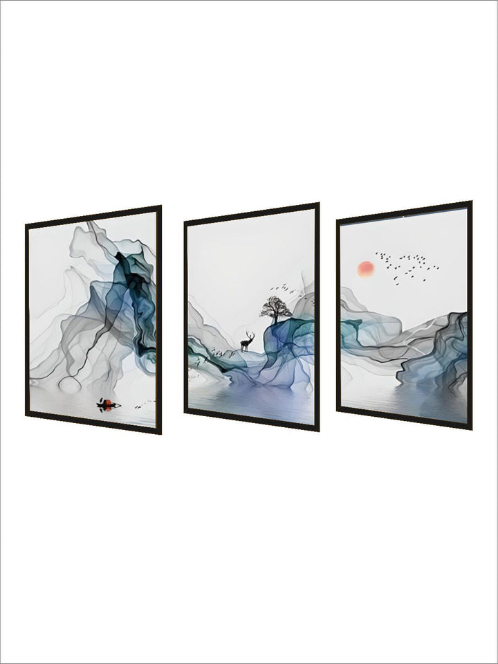 Abstract Mystical Sunrise Wall Art Fine Art Canvas Prints Nordic Style Pictures For Living Room Dining Room Modern Scandinavian Home Decor