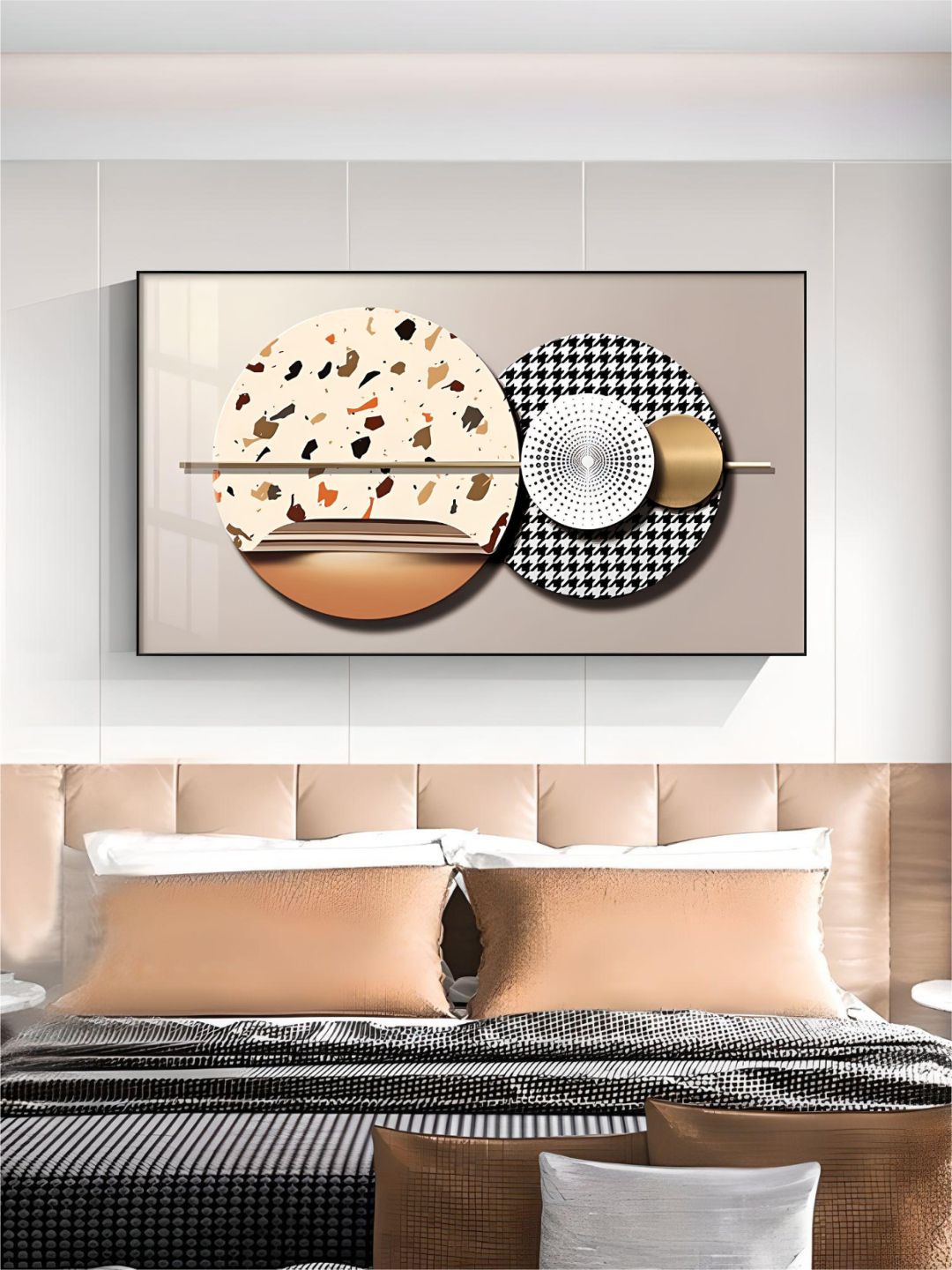 Abstract Sun Moon Geometry Wall Art Fine Art Canvas Prints Modern Pictures For Luxury Living Room Dining Room Bedroom Contemporary Nordic Art Decor