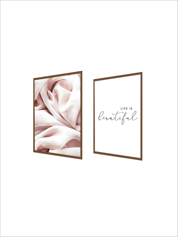 Life Is Beautiful Pink Abstract Wall Art Nordic Minimalist Quotation Fine Art Canvas Prints Modern Pictures For Living Room Bedroom Decor