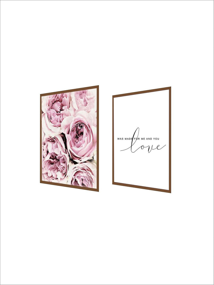 Beautiful Pink Rose Poster Love Was Made For Me And You Love Quotation Fine Art Canvas Prints Nordic Style Interior Decor Paintings For Bedrooms