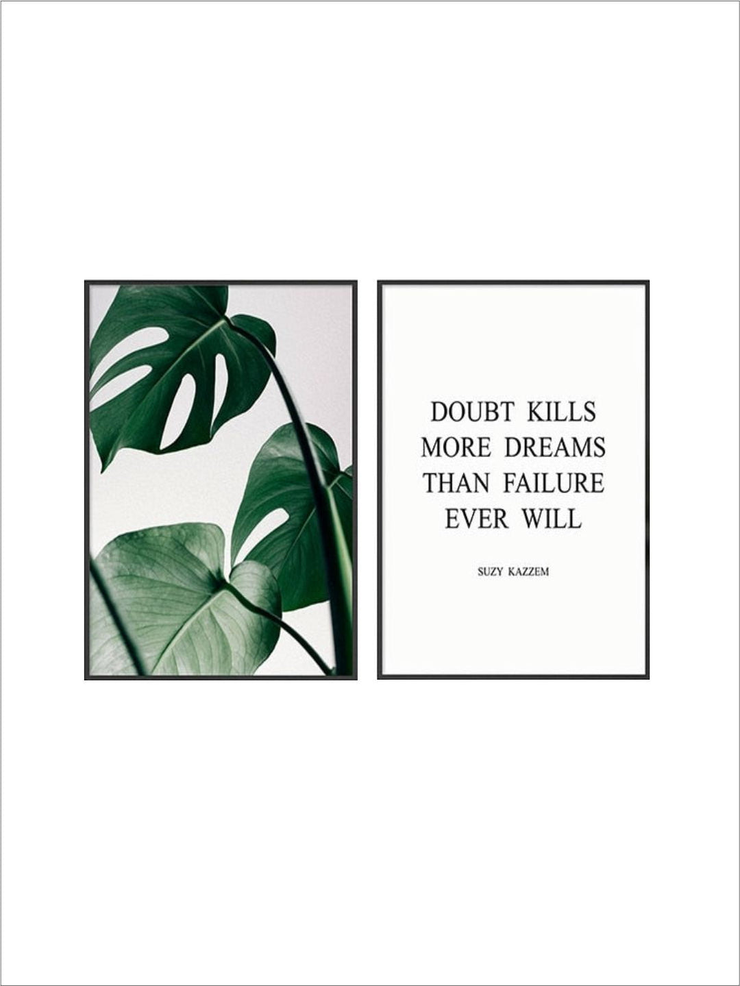 Follow Your Dreams Poster Don't Give Up Inspirational Quotation Wall Art With Beautiful Monstera Leaf Painting Fine Art Nordic Style Canvas Prints