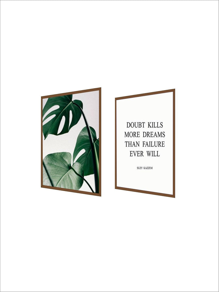 Follow Your Dreams Poster Don't Give Up Inspirational Quotation Wall Art With Beautiful Monstera Leaf Painting Fine Art Nordic Style Canvas Prints