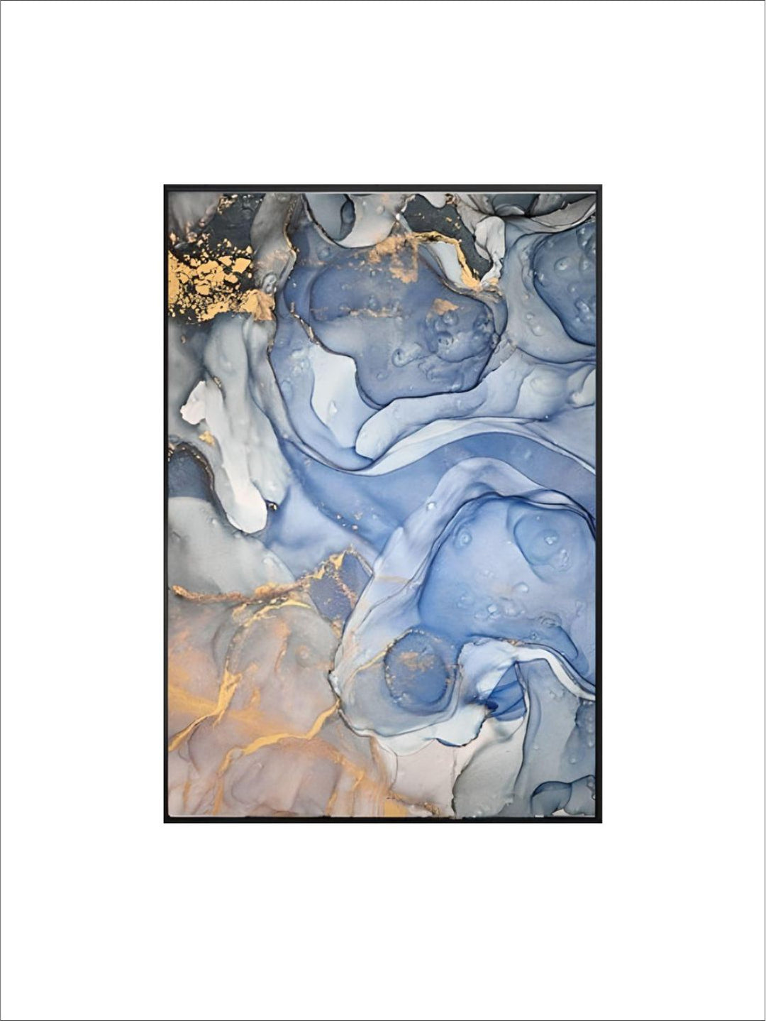 Abstract Grey Blue Marble Effect Wall Art Fine Art Canvas Prints Pictures For Living Room Nordic Style Modern Art Posters For Home Office Interior Decor