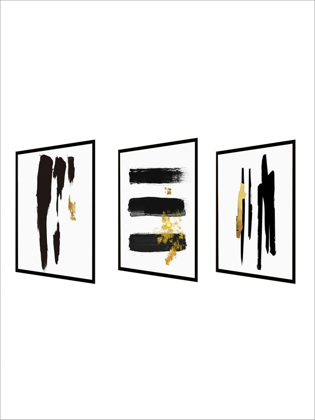 Abstract Black Gold Brush Stroke Wall Art Fine Art Canvas Prints Nordic Minimalist Pictures For Living Room Dining Room Modern Home Interior Wall Art Decoration