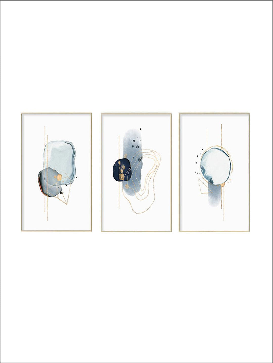 Abstract Minimalist Shades Of Blue Biomorphic Wall Art Fine Art Canvas Prints Modern Pictures For Modern Apartment Living Room Nordic Home Styling