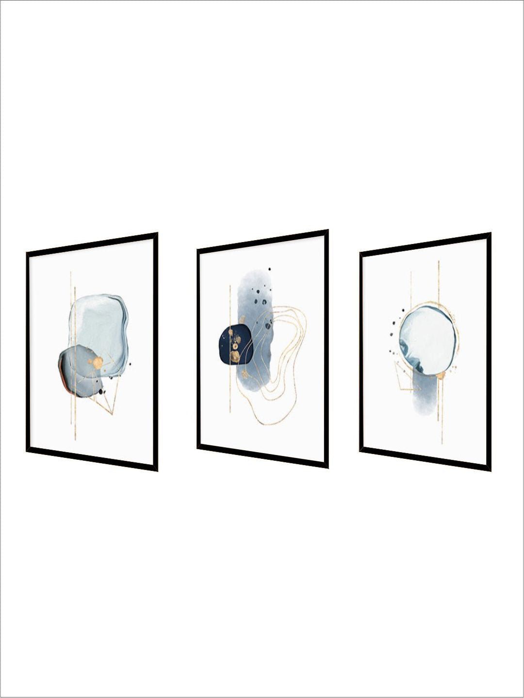 Abstract Minimalist Shades Of Blue Biomorphic Wall Art Fine Art Canvas Prints Modern Pictures For Modern Apartment Living Room Nordic Home Styling