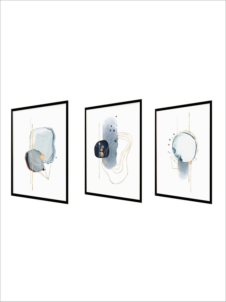 Abstract Minimalist Shades Of Blue Biomorphic Wall Art Fine Art Canvas Prints Modern Pictures For Modern Apartment Living Room Nordic Home Styling