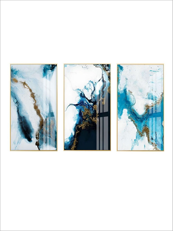 Shades Of Blue Liquid Marble Wall Art Fine Art Canvas Print Nordic Abstract Pictures For Luxury Living Room Boutique Hotel Bedroom Art Decor