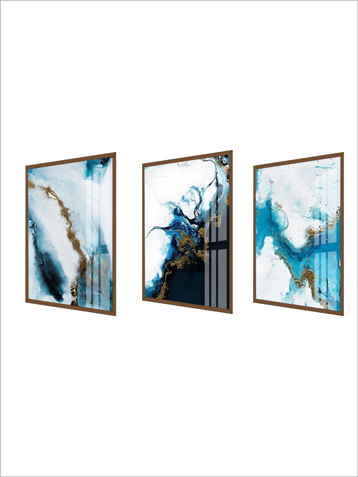 Shades Of Blue Liquid Marble Wall Art Fine Art Canvas Print Nordic Abstract Pictures For Luxury Living Room Boutique Hotel Bedroom Art Decor
