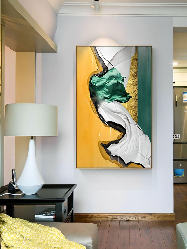 Abstract Luxury Nordic Marble Wall Art Stylish Golden Blue Green Red Fine Art Canvas Prints For Modern Home Office Interior Glam Decor