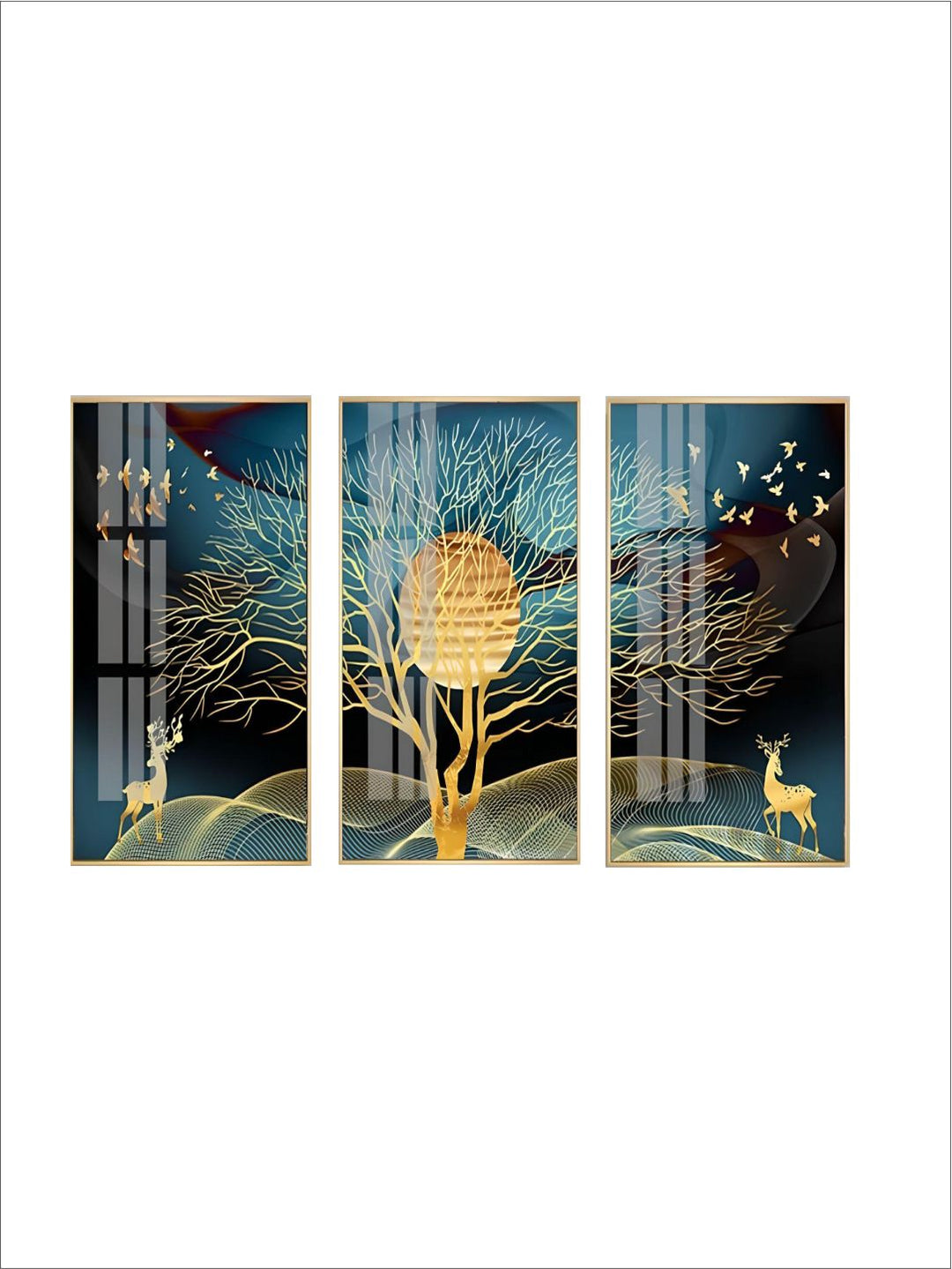 Golden Dream Landscape Luxury Wall Art Fine Art Canvas Prints Modern Nordic Style Wall Decor For Loft Apartment Hotel Decor Contemporary Home Interior Design