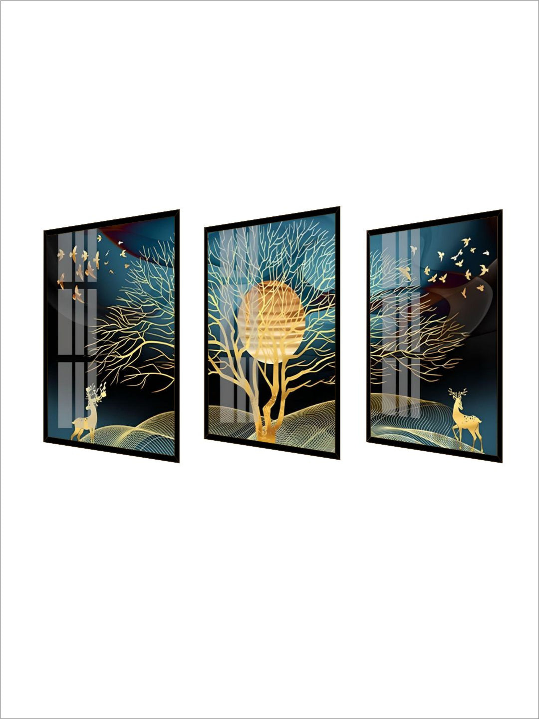 Golden Dream Landscape Luxury Wall Art Fine Art Canvas Prints Modern Nordic Style Wall Decor For Loft Apartment Hotel Decor Contemporary Home Interior Design