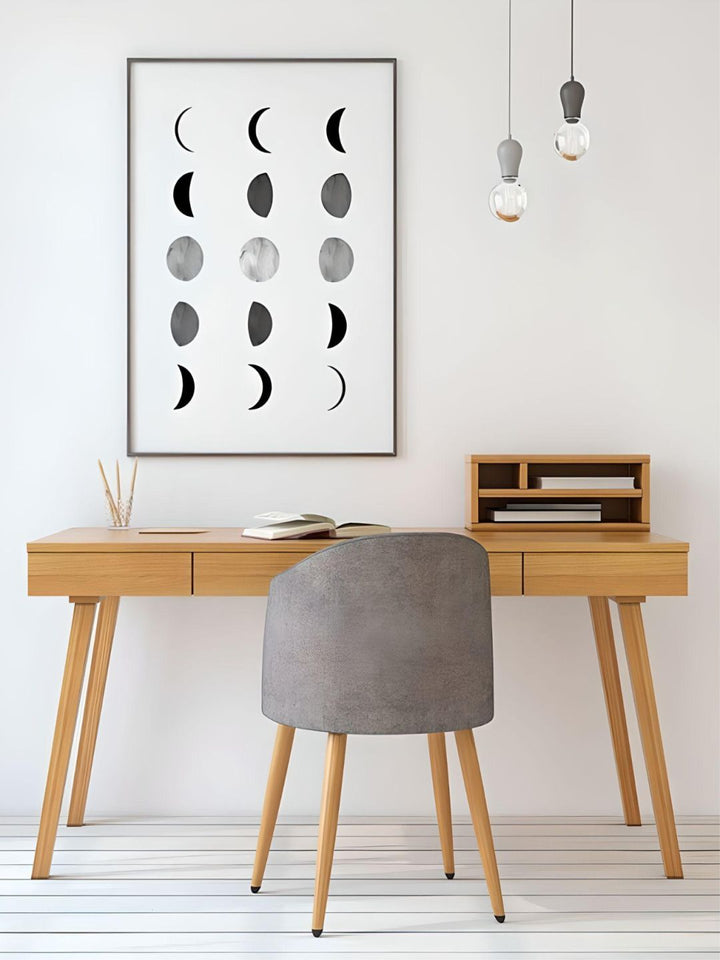 Abstract Moon Phases Chart Minimalist Scandinavian Style Black And White Wall Art Fine Art Canvas Prints Nordic Style Modern Interior Decor