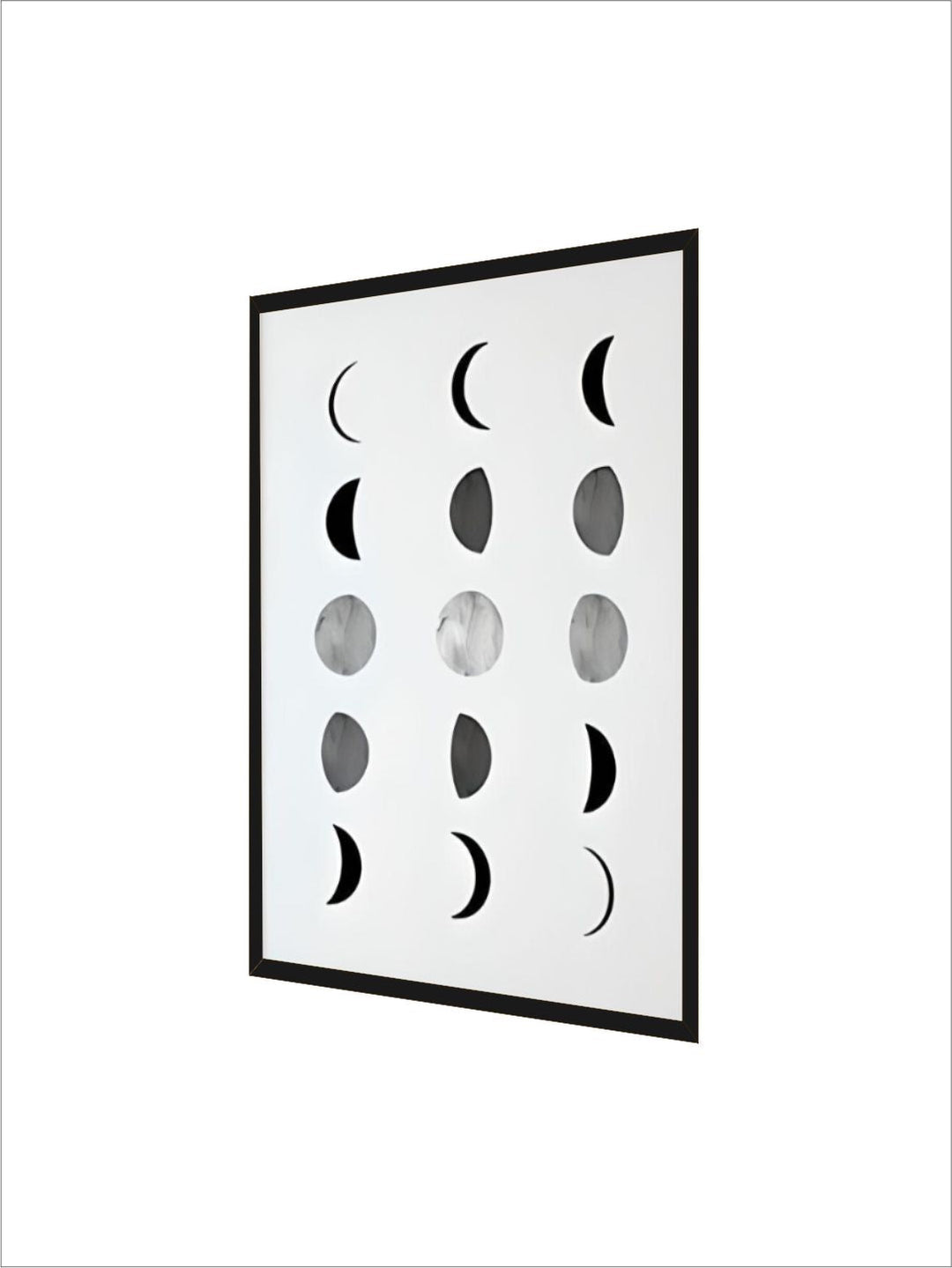 Abstract Moon Phases Chart Minimalist Scandinavian Style Black And White Wall Art Fine Art Canvas Prints Nordic Style Modern Interior Decor