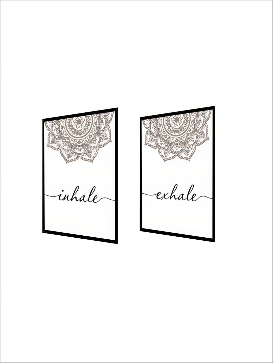 Scandinavian Floral Mandala Wall Art Inhale Exhale Quotation Posters For Meditation Yoga Inspirational Minimalist Pictures Nordic Home Wall Art Decor