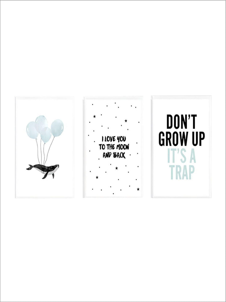 Don't Grow Up Quote Kids Room Wall Art Fine Art Canvas Print I Love You To The Moon And Back Quotation Posters Nordic Style Pictures For Baby Boys Room Decoration