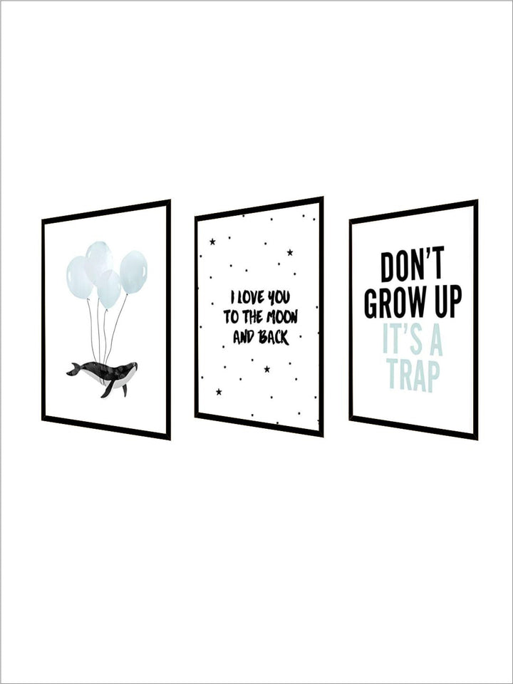 Don't Grow Up Quote Kids Room Wall Art Fine Art Canvas Print I Love You To The Moon And Back Quotation Posters Nordic Style Pictures For Baby Boys Room Decoration
