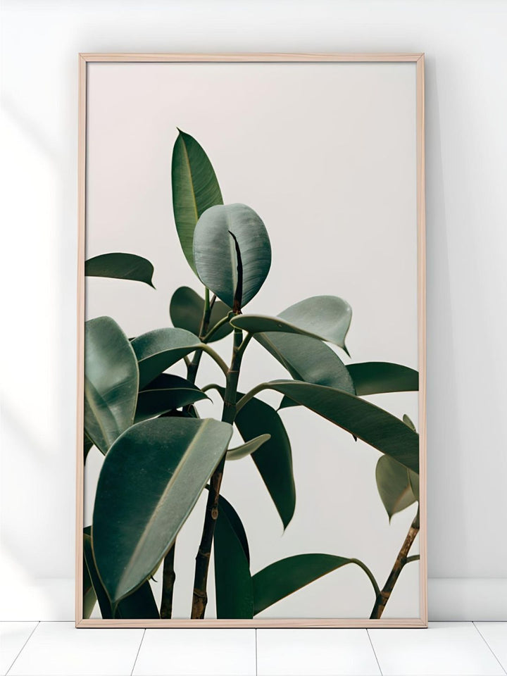 Modern Minimalist Black And White Rotterdam Netherlands Green Leaves Wall Art Nordic Style Fine Art Canvas Prints For Modern Interior Decor
