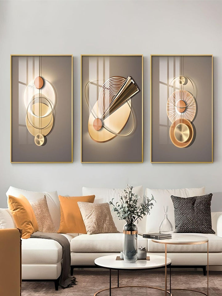 Neutral Chic Modern Aesthetics Sun Moon Wall Art Fine Art Canvas Prints Modern Pictures For Luxury Apartment Living Room Home Office Decor