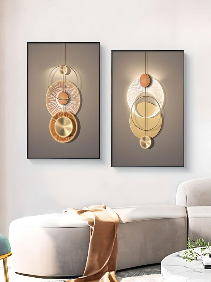 Neutral Chic Modern Aesthetics Sun Moon Wall Art Fine Art Canvas Prints Modern Pictures For Luxury Apartment Living Room Home Office Decor