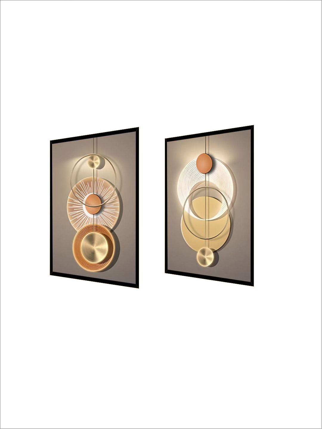 Neutral Chic Modern Aesthetics Sun Moon Wall Art Fine Art Canvas Prints Modern Pictures For Luxury Apartment Living Room Home Office Decor