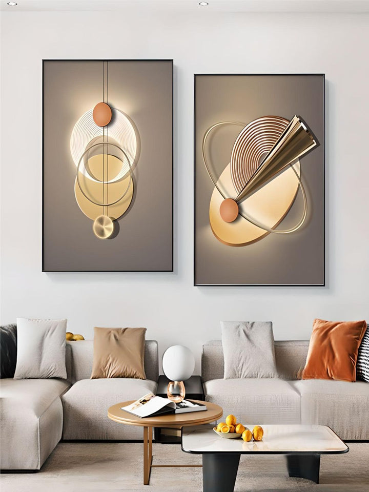 Neutral Chic Modern Aesthetics Sun Moon Wall Art Fine Art Canvas Prints Modern Pictures For Luxury Apartment Living Room Home Office Decor