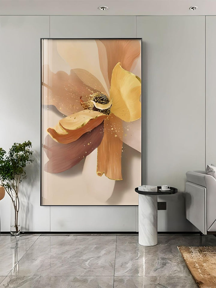 Big Floral Modern Abstract Wall Art Fine Art Canvas Prints Blue Jade Orange Yellow Flowers Pictures For Luxury Living Room Nordic Botanical Art Decor