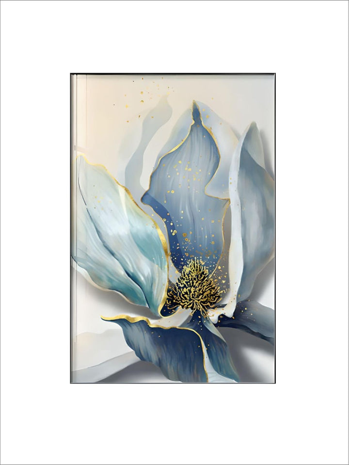 Big Floral Modern Abstract Wall Art Fine Art Canvas Prints Blue Jade Orange Yellow Flowers Pictures For Luxury Living Room Nordic Botanical Art Decor