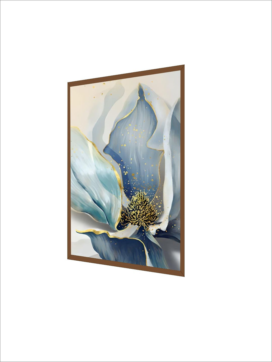 Big Floral Modern Abstract Wall Art Fine Art Canvas Prints Blue Jade Orange Yellow Flowers Pictures For Luxury Living Room Nordic Botanical Art Decor