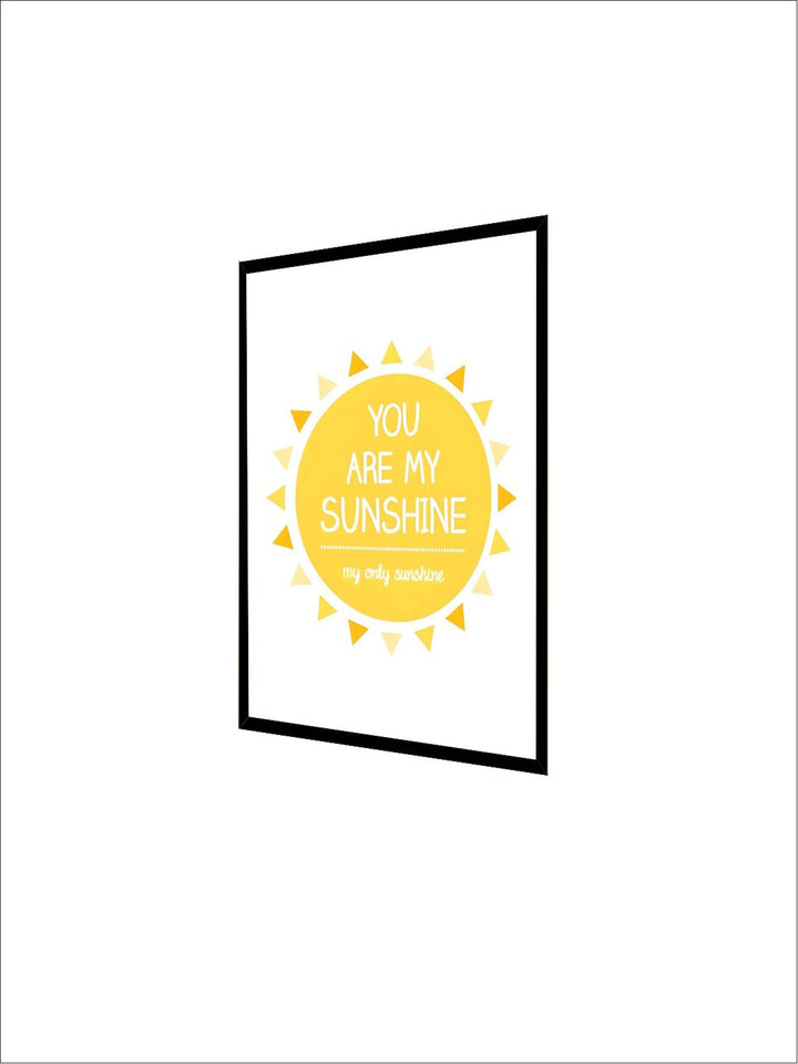 You Are My Sunshine Quotation Wall Art Happy Bright Yellow Sun Fine Art Canvas Print Minimalist Nordic Style Modern Home Interior Decor