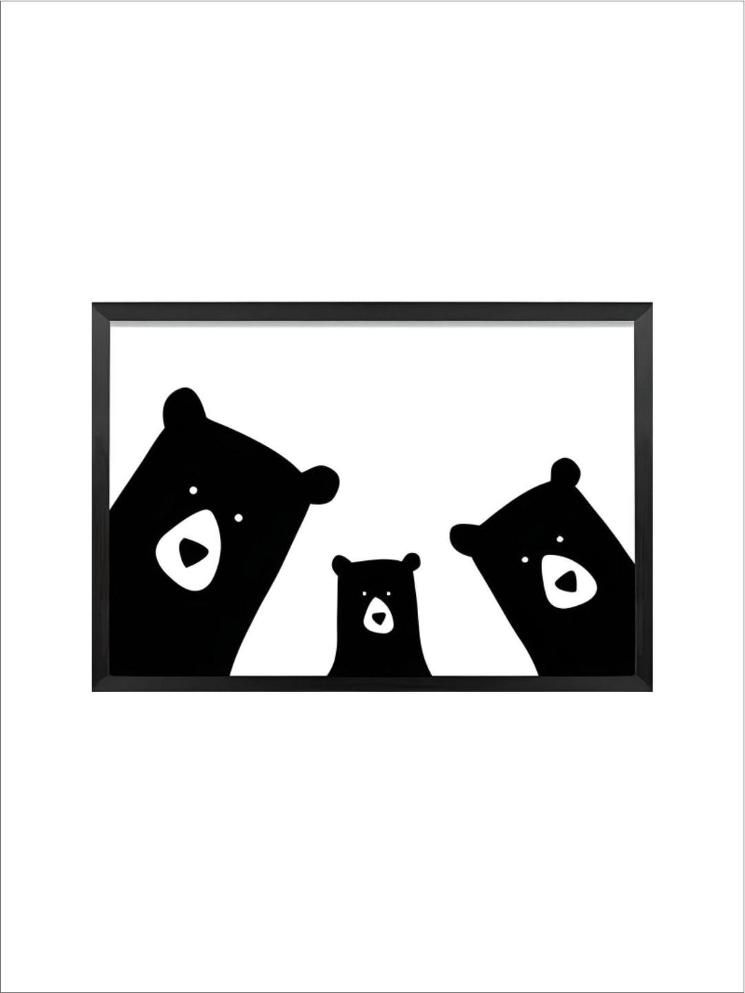 Family of Bears Cute Animal Wall Art Canvas Paintings Black White and Color Modern Cute Nordic Wall Art Posters Family Art