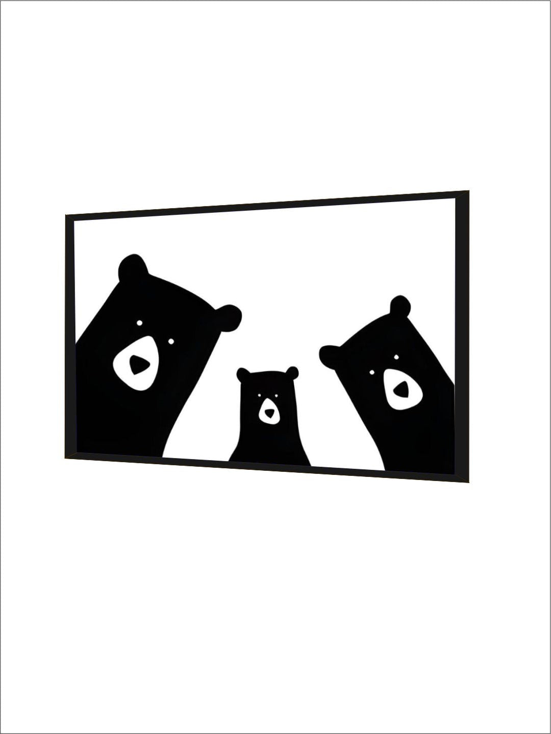 Family of Bears Cute Animal Wall Art Canvas Paintings Black White and Color Modern Cute Nordic Wall Art Posters Family Art