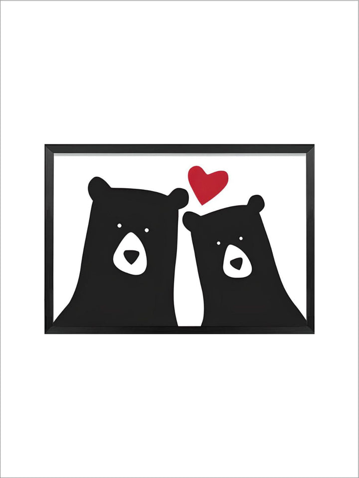Family of Bears Cute Animal Wall Art Canvas Paintings Black White and Color Modern Cute Nordic Wall Art Posters Family Art