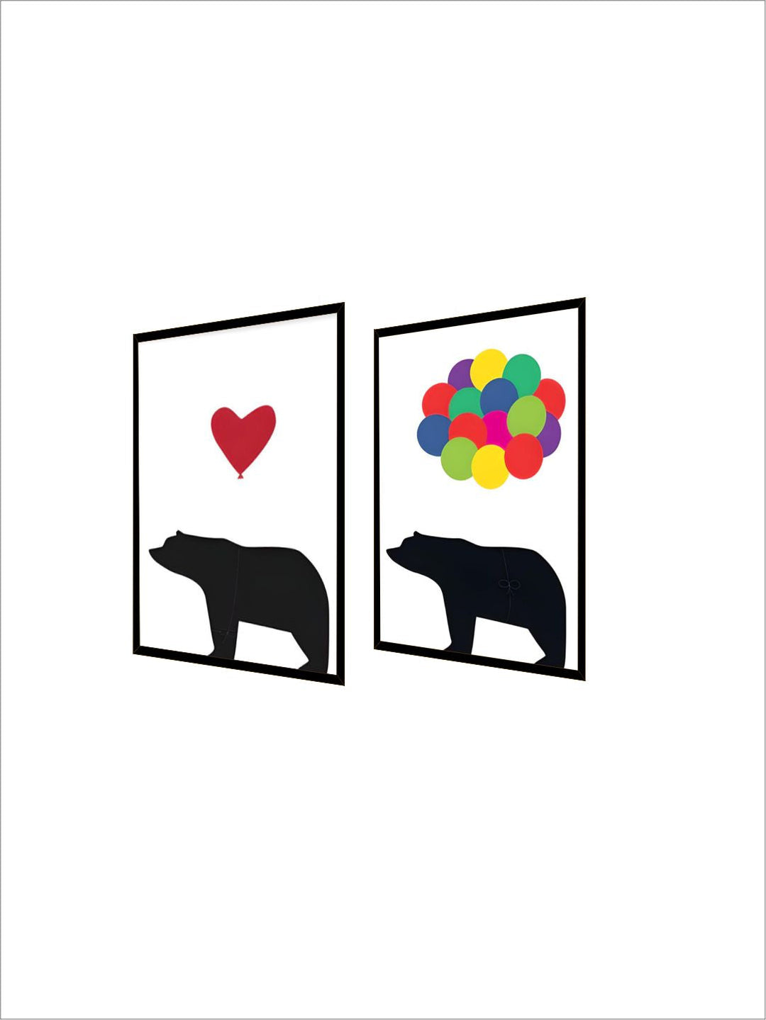 Family of Bears Cute Animal Wall Art Canvas Paintings Black White and Color Modern Cute Nordic Wall Art Posters Family Art