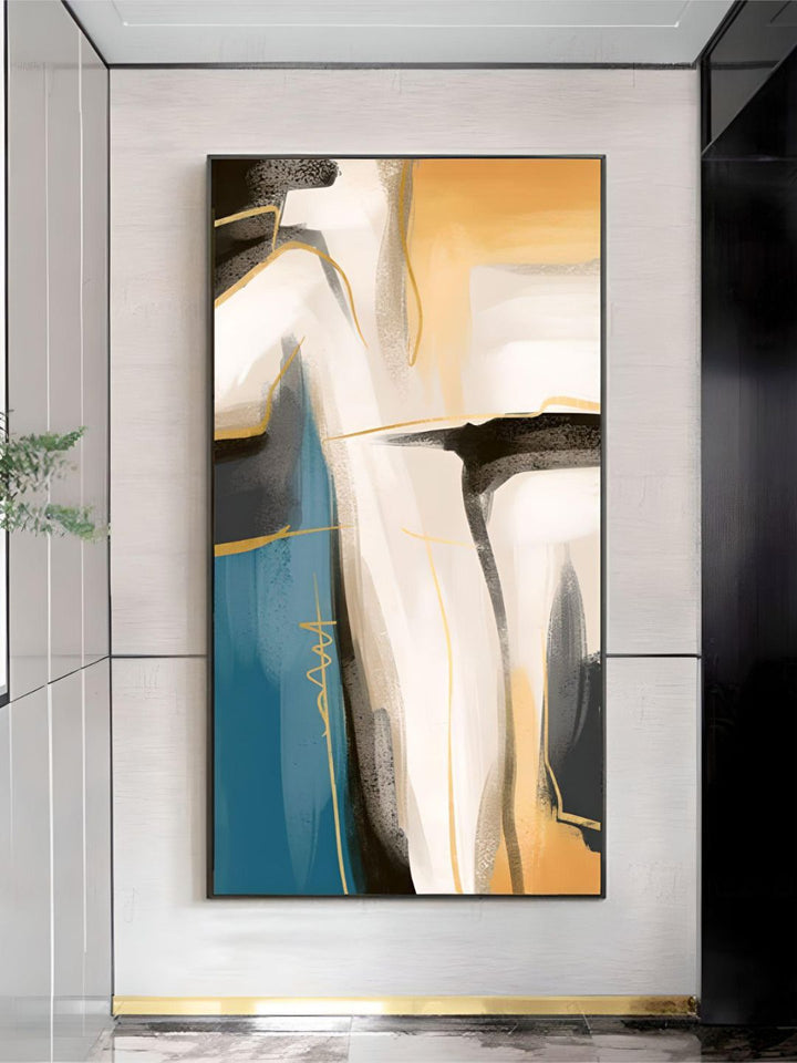 Modern Nordic Abstract Elements Vertical Format Wall Art Fine Art Canvas Prints Pictures For Entrance Hallway Living Room Home Office Decor