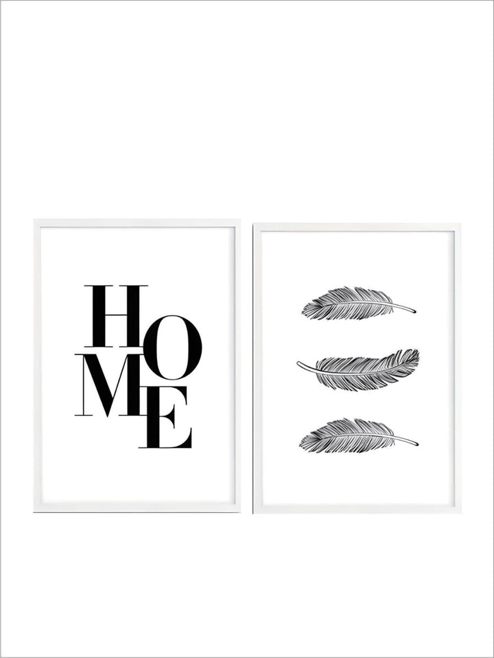 Minimalist Black And White Feathers Home Wall Art Fine Art Canvas Prints Faith Hope Love Quote Nordic Style Pictures For Simple Home Interior Decor