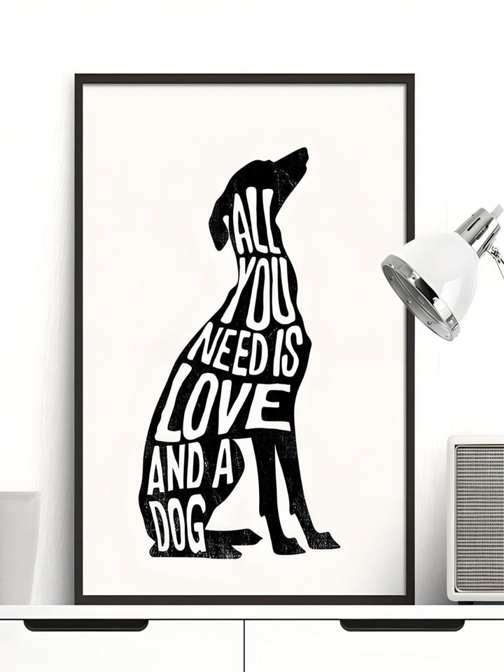All You Need Is Love And A Dog Minimalist Wall Art Poster Greyhound Nordic Wall Art Canvas Print Pictures For Living Room