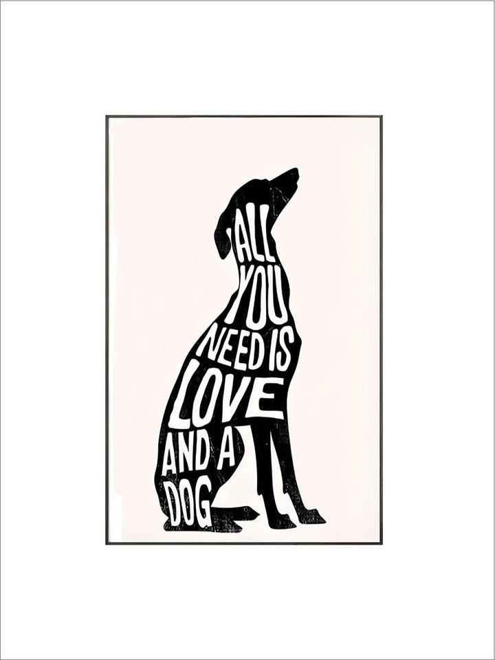 All You Need Is Love And A Dog Minimalist Wall Art Poster Greyhound Nordic Wall Art Canvas Print Pictures For Living Room