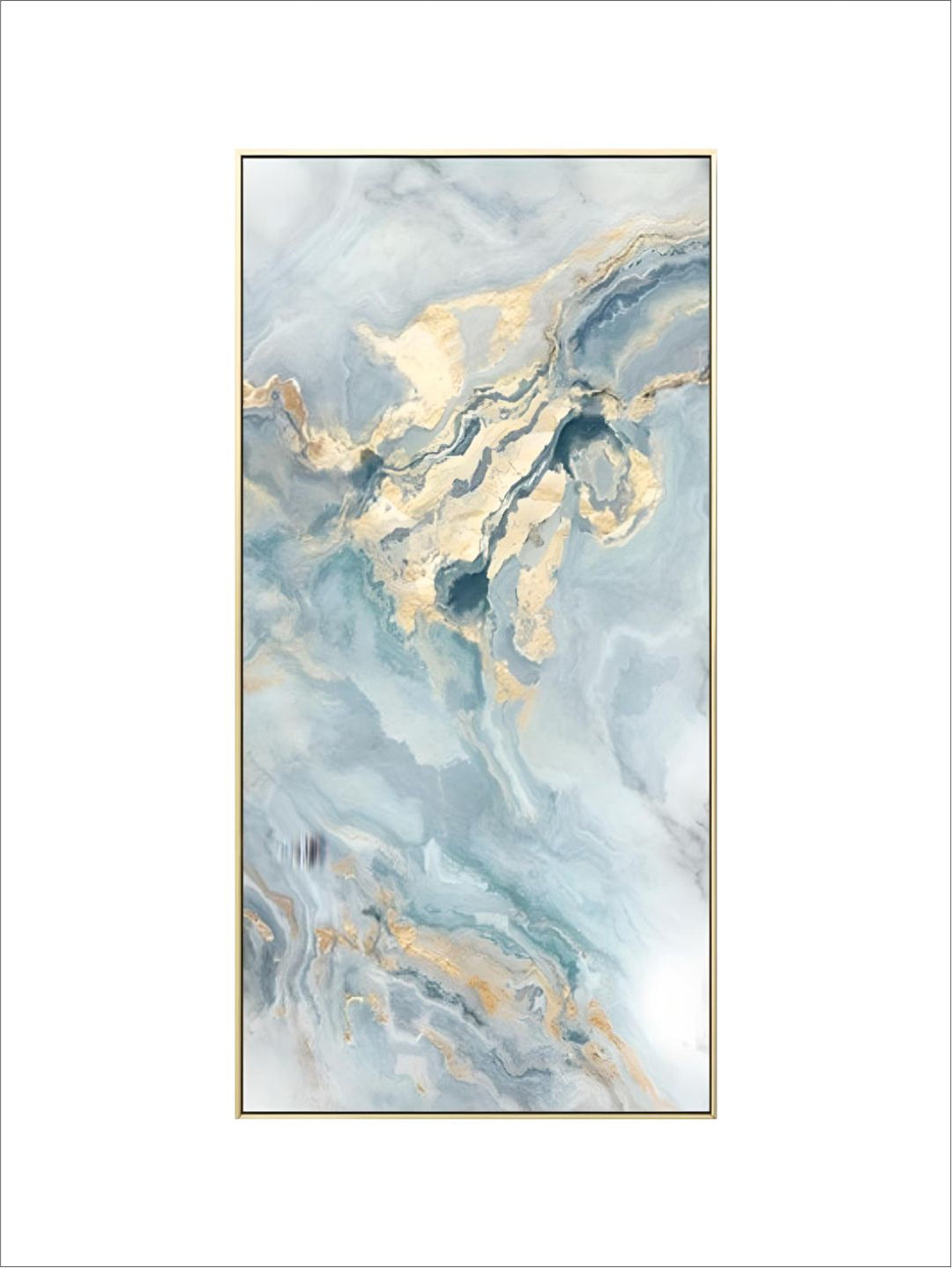 Abstract Blue Golden Marble Design Wall Art Fine Art