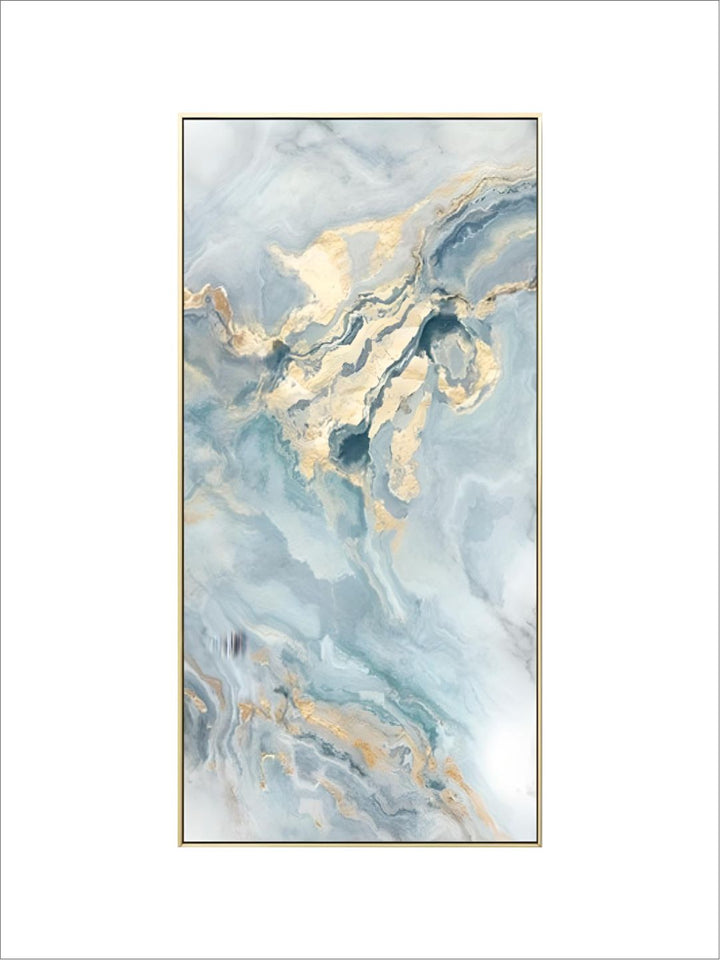 Abstract Blue Golden Marble Design Wall Art Fine Art