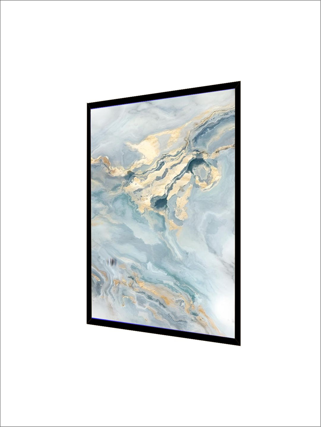Abstract Blue Golden Marble Design Wall Art Fine Art