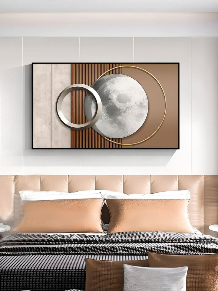 Abstract Sun Moon Wall Art Fine Art Canvas Prints 3d Abstract Geometric Visualization Pictures For Luxury Apartment Hotel Home Office Art Decor