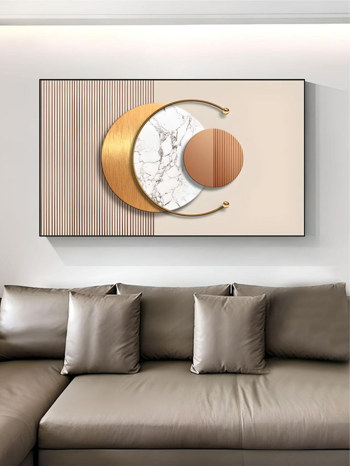 Abstract Sun Moon Wall Art Fine Art Canvas Prints 3d Abstract Geometric Visualization Pictures For Luxury Apartment Hotel Home Office Art Decor