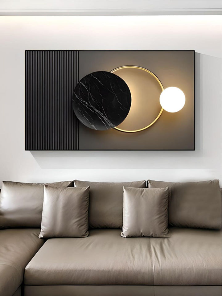 Abstract Sun Moon Wall Art Fine Art Canvas Prints 3d Abstract Geometric Visualization Pictures For Luxury Apartment Hotel Home Office Art Decor