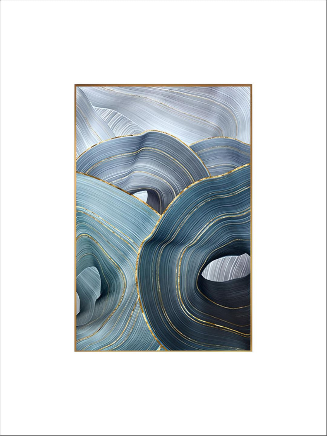 Abstract Silver Gray Blue Ribbon Wall Art Fine Art