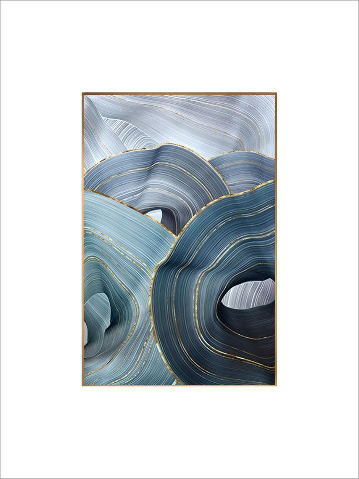 Abstract Silver Gray Blue Ribbon Wall Art Fine Art