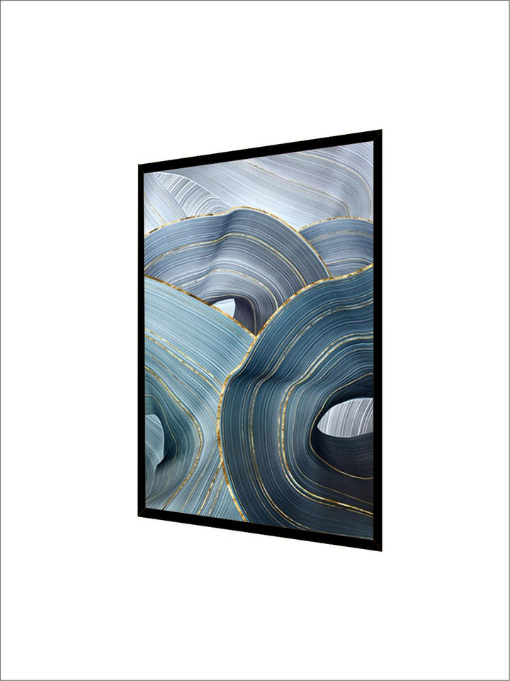 Abstract Silver Gray Blue Ribbon Wall Art Fine Art